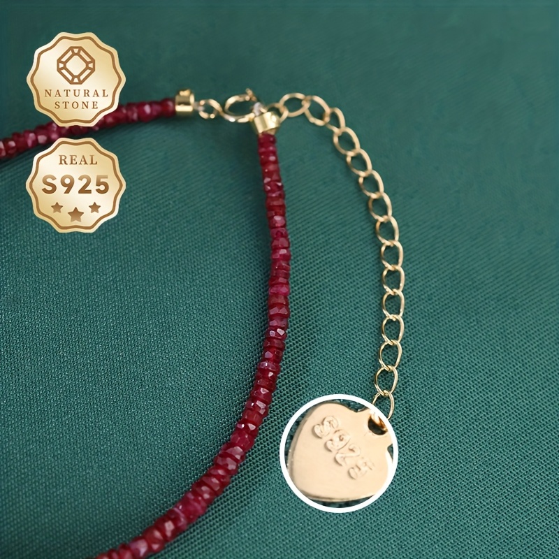 Women's Adjustable Gemstone Bracelet in S925 Silver
